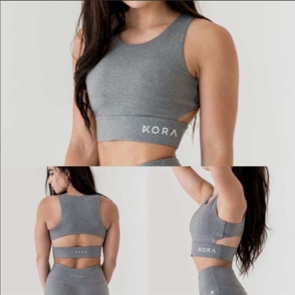 Kora (Acta) Gray Crop Top/Sports Bra Small